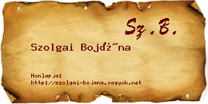 Szolgai Bojána névjegykártya